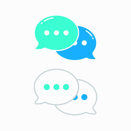 Bubble speech communication icon. Chat linear element or symbol in vector illustration. Balloon dialog web or internet conversation. Message, Conversation, discussion, social web speak. Text. Talk.のイラスト素材