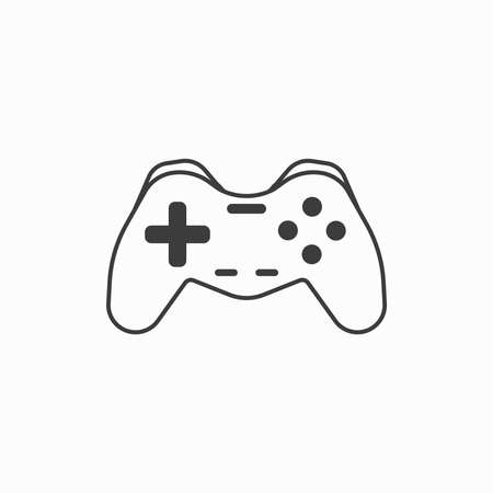 Video game control line style icon vector illustration design. Joystick to game console. Control panel. Consumer goods. Commodities. Flat controller gaming graphic. Logo.のイラスト素材