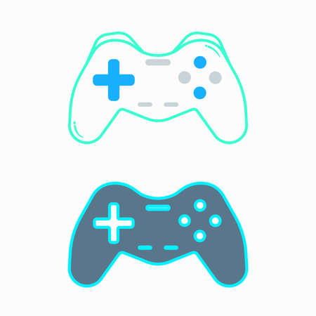Video game control line style icon vector illustration design. Joystick to game console. Control...