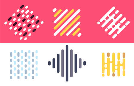 Minimalist square trendy shapes set. Stylish vector   emblems for your mark. Simple universal geometric signs collection. For pattern design.のイラスト素材