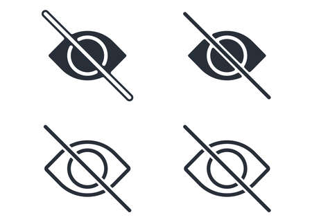 Eye. Caution. Icon for sensitive photo content or explicit video content, inappropriate content, internet safety concept, censored only adult 18 plus, attention Sign. Vector Illustration symbol.のイラスト素材