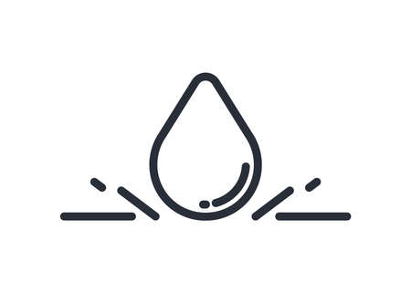 Rain. Splash. Water drop. Water line icon modern style. High quality black outline drop symbol for web site design and mobile apps. Simple water pictograms on a flat background.のイラスト素材