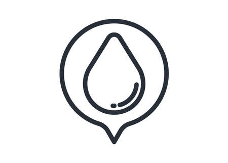 Water line icon modern style. High quality black outline drop symbol for web site design and mobile apps. Simple water pictograms on a flat background.のイラスト素材