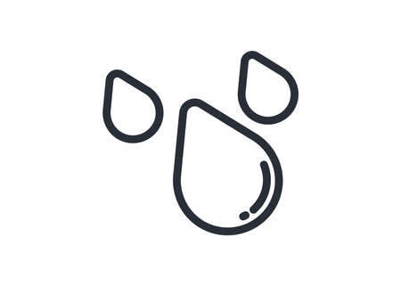 Rain. Raindrops. Water drop. Water line icon modern style. High quality black outline drop symbol for web site design and mobile apps. Simple water pictograms on a flat background.のイラスト素材