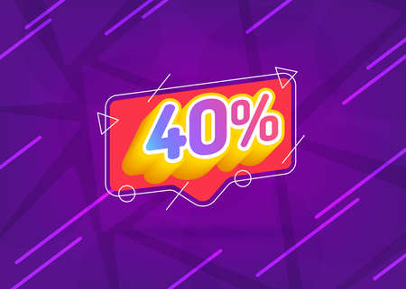 40% OFF Sale. Discount Price. Special Offer Marketing Ad. Discount Promotion. Sale Discount Offer. 40% Discount Special Offer Banner Design Template. Gradient.のイラスト素材