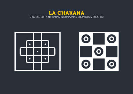 Inca Cross Chakana, Inti Raymi Ecuador, Peru emblematic symbol of an ancestral and cultural celebration of the Andean peoples for the winter solstice. Ethnic folk image. Tribe motif. Tribal. Pachamamaのイラスト素材