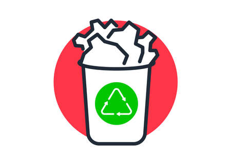 Recycle bin icon vector. Trash can icon symbol isolatedのイラスト素材