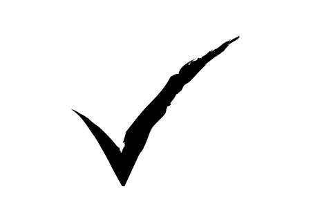 Check mark isolated on white background. Black symbol for your design. Vector illustration, easy to editのイラスト素材