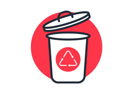 Recycle bin icon vector. Trash can icon symbol isolatedのイラスト素材