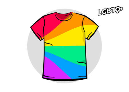 Pride T-shirt. Shirt LGBT Flag. Vector illustration.のイラスト素材