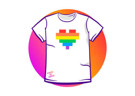 Pride T-shirt. Shirt LGBT Flag. Vector illustration.のイラスト素材