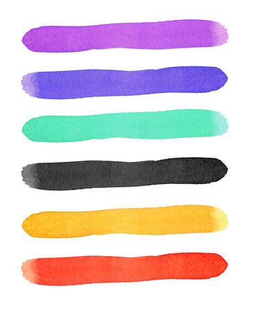 Watercolor colors brush strokes background design isolatedの写真素材