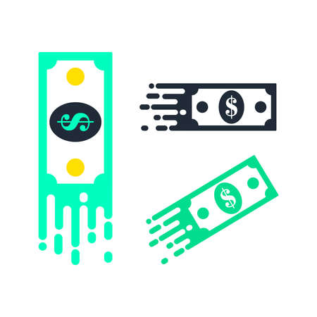 Fast cash dollar, money flat icon vectorのイラスト素材