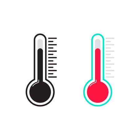 Temperature flat vector icon. . Weather, hot and cold climate for web site, mobile app...
