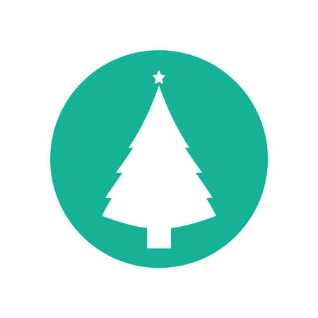 Christmas tree line icon, Christmas sign / symbol vector. Outline and filled vector sign, linear and full pictogram isolated on white, logo illustration. Xmas, Greenのイラスト素材