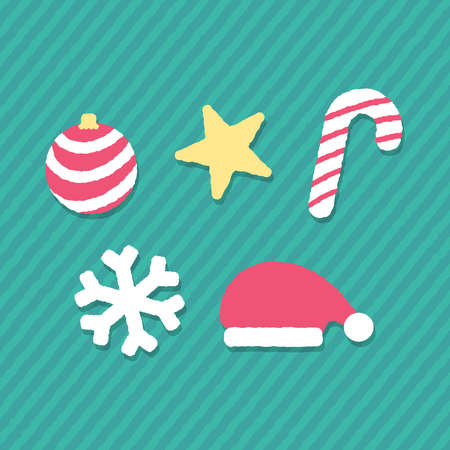 Christmas icons set. Vector illustrations.のイラスト素材