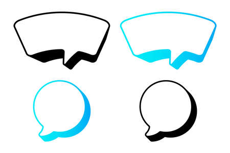 3D blank empty vector speech bubbles. Chat, inbox, dialog, message, question, communication, talk, speak, sticker, balloon, thinkingのイラスト素材