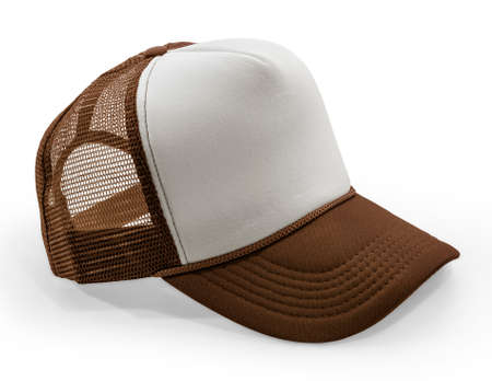 Side View Realistic Cap Mock Up In brown khaki texture is a high resolution hat mockup to help you present your designs or brand logo beautifully. Darkの写真素材