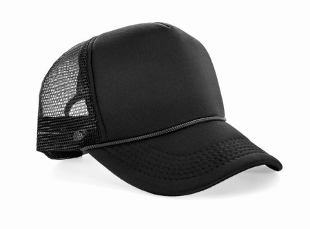 Side View Realistic Cap Mock Up In black khaki texture is a high resolution hat mockup to help you present your designs or brand logo beautifully. Darkの写真素材