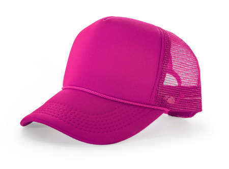 Side View Realistic Cap Mock Up In fuchsia Flash Color is a high resolution hat mockup to help you present your designs or brand logo beautifully.の写真素材