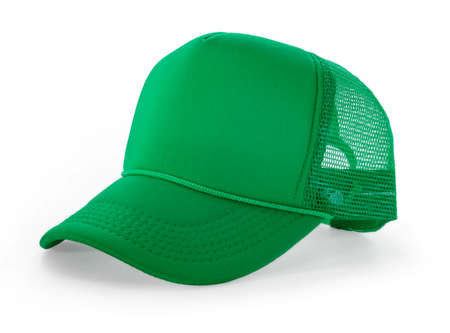 Side View Realistic Cap Mock Up In green Flash Color is a high resolution hat mockup to help you present your designs or brand logo beautifully.の写真素材