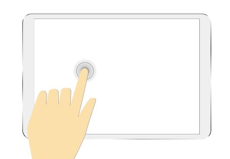 Tablet with touchscreen isolated on white backgroundのイラスト素材