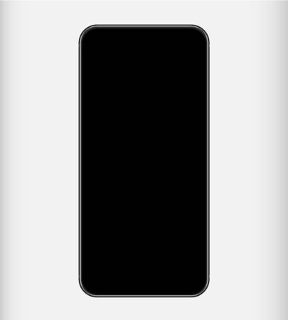 smartphone black with glossy screen new realisticのイラスト素材