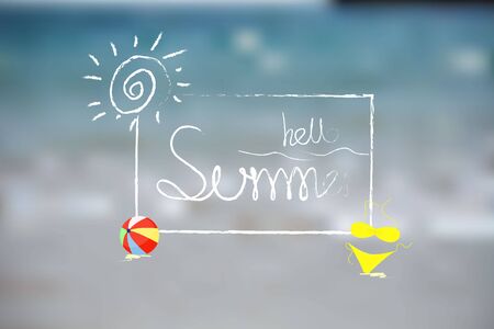 Hello Summer illustration vector designのイラスト素材