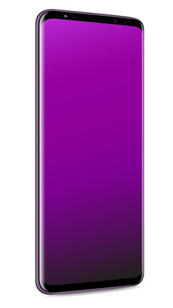 Phone perspective angle view, realistic smartphone illustration on white backgroundのイラスト素材