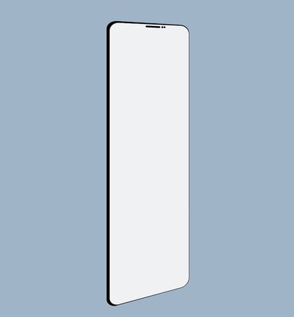 Realistic white phone on a solated backgroundのイラスト素材