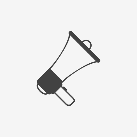 Megaphone monochrome icon on white background. Vector illustration.のイラスト素材