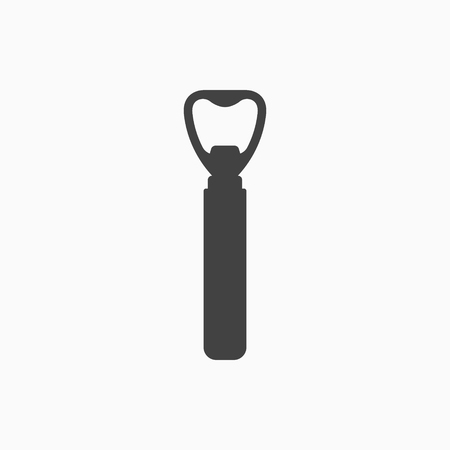 Bottle opener monochrome icon on white background. Vector illustration.のイラスト素材