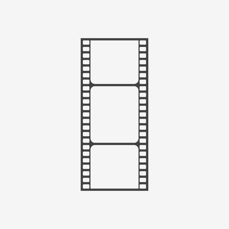 Film strip monochrome icon flat design vector illustration.のイラスト素材