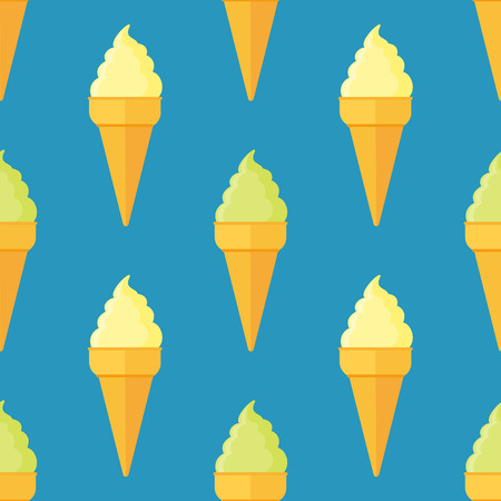Seamless pattern with ice cream cones. Vector texture.