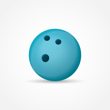Blue bowling ball isolated on white background Vector illustration.のイラスト素材