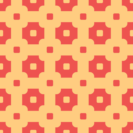 Abstract geometric pattern on orange background. Vector seamless texture.のイラスト素材