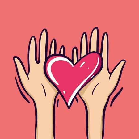 Sharing Hope. Charity and donation. Give and share your love to people.のイラスト素材