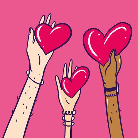 Sharing Hope. Charity and donation. Give and share your love to people.のイラスト素材