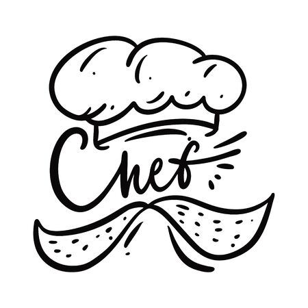 International chef day vector illustration and lettering. Isolated on white background.のイラスト素材