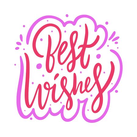 Best Wishes sign color. Hand drawn vector lettering.のイラスト素材