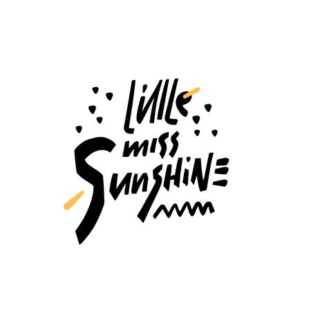 Little Miss Sunshine lettering phrase. Modern Typography. Vector illustration. Isolated on white background.のイラスト素材