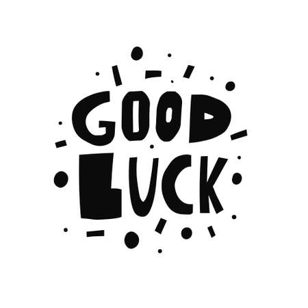 Good Luck modern typography phrase. Motivational text poster.のイラスト素材