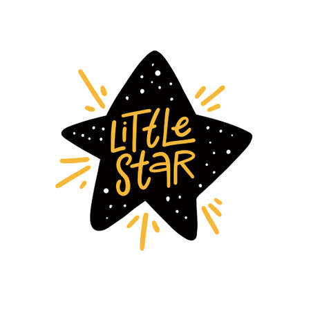 Little Star. Motivational child poster. Modern typography lettering phrase.のイラスト素材