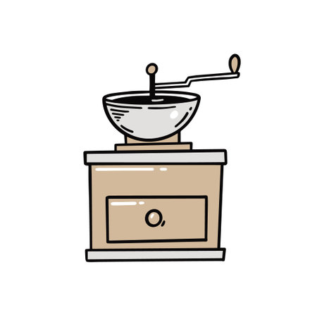 Coffee grinder hand drawn cartoon style vector illustration.のイラスト素材