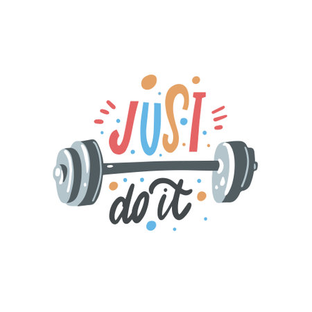 just do it motivation sport phrase. Hand drawn modern typography lettering.のイラスト素材