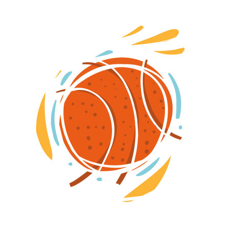 Basketball game logotype colorful cartoon style.のイラスト素材