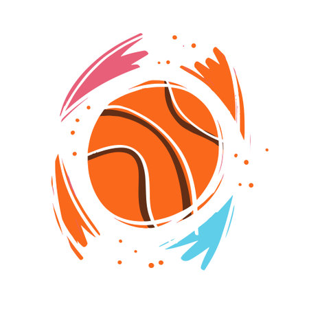 Vector illustration basketball orange ballのイラスト素材