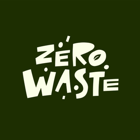 Zero waste white color lettering phraseのイラスト素材