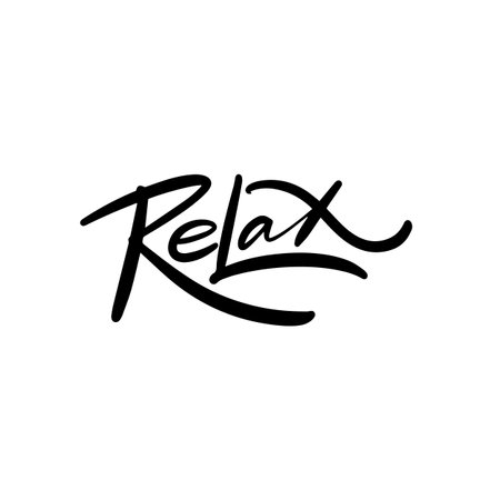 Relax word black color calligraphy style.のイラスト素材