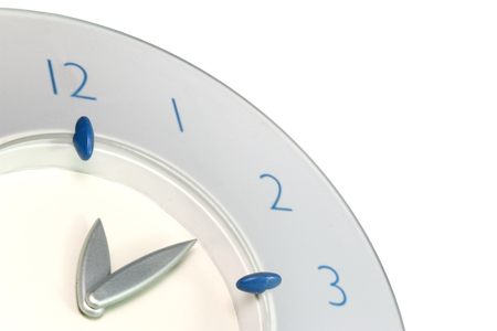 Blue clock minutes and hoursの写真素材